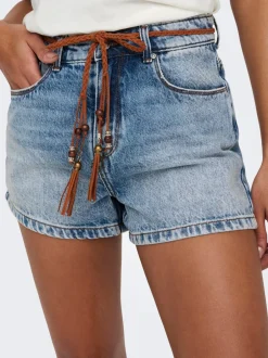 New ONLKELLY Høj talje Regular fit Denim-shorts Dame Shorts|Double Denim