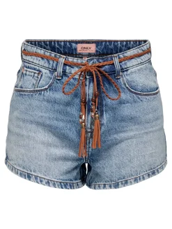 New ONLKELLY Høj talje Regular fit Denim-shorts Dame Shorts|Double Denim