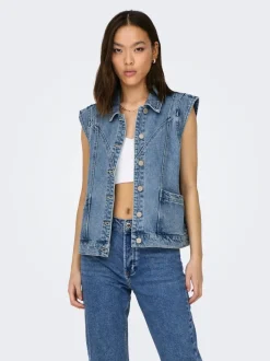 ONLKENNEDY Denimvest Dame Jakker Og Frakker|Double Denim