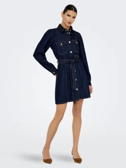 Sale ONLKETTY Kort kjole Dame Kjoler|Double Denim