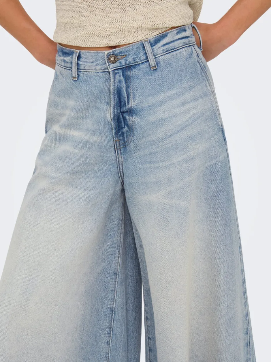 Sale ONLLA Høj talje Wide leg fit Lang Jeans Dame Jeans|Jeans