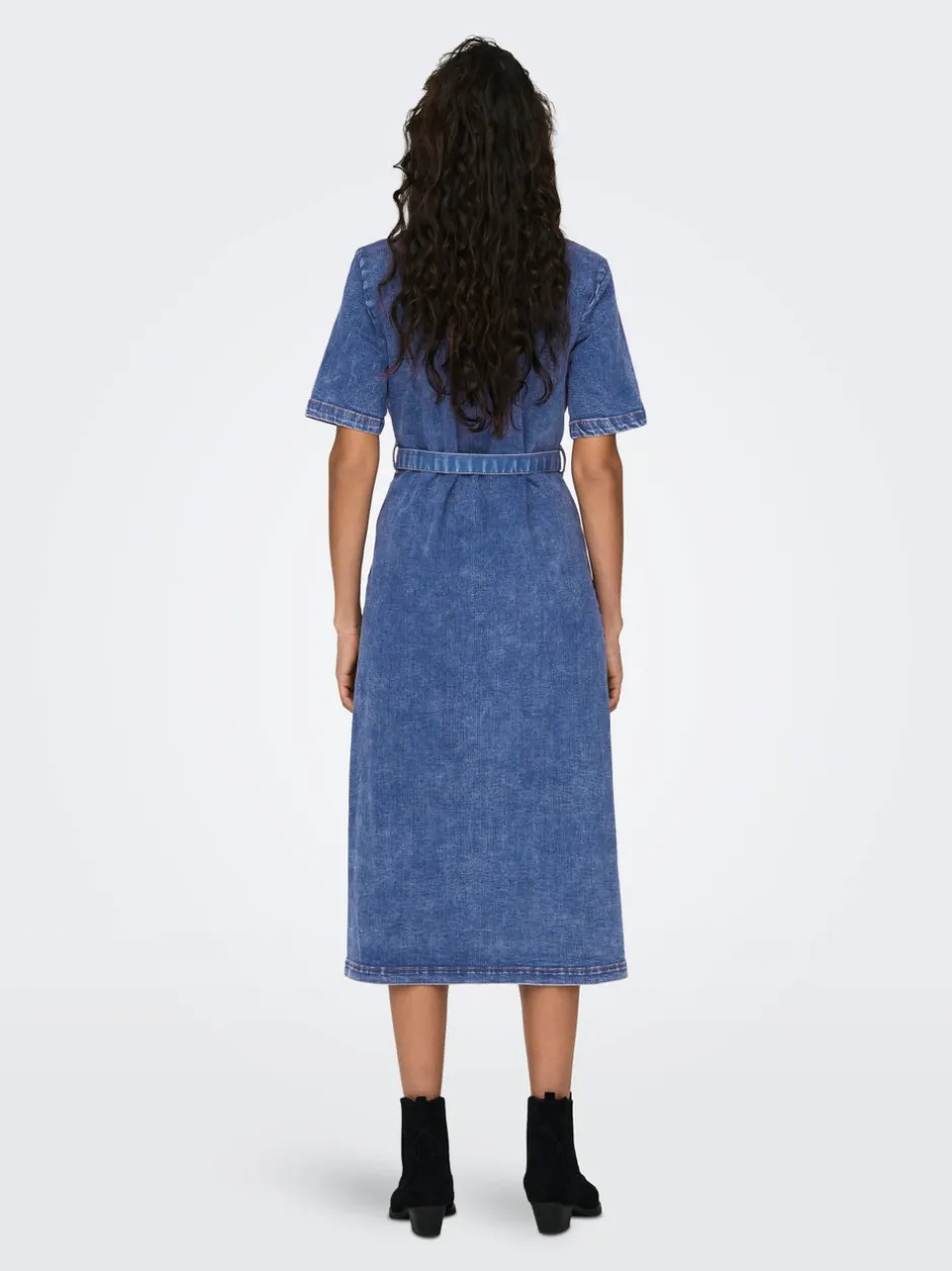 Online ONLLANA Lang kjole Dame Kjoler|Double Denim