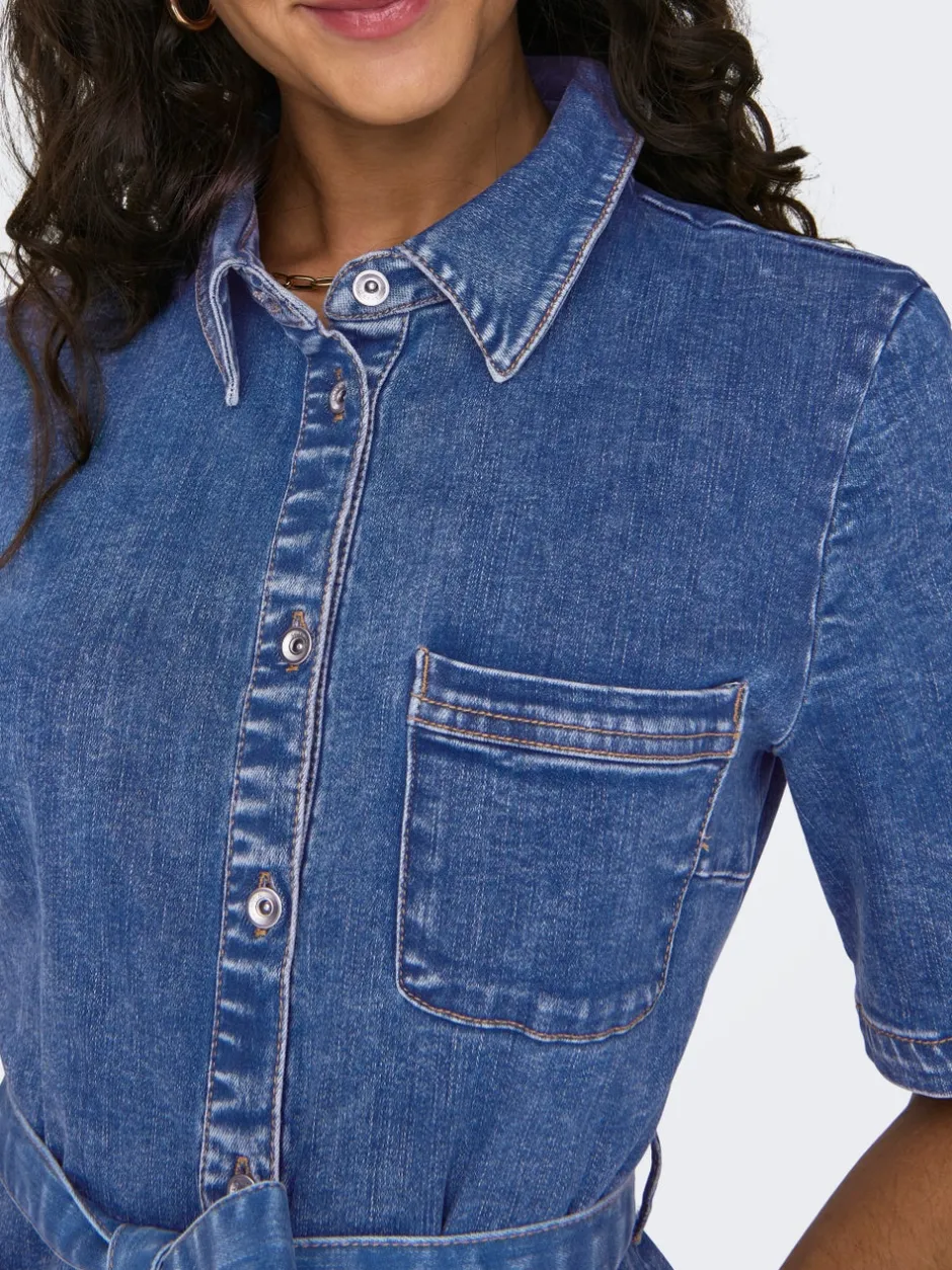 Online ONLLANA Lang kjole Dame Kjoler|Double Denim