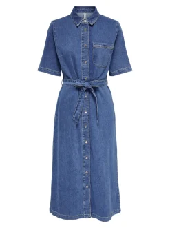 Online ONLLANA Lang kjole Dame Kjoler|Double Denim