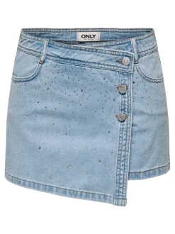 Discount ONLLESLY Denim Denim-nederdel Kort nederdel Dame Denimshorts|Nederdele