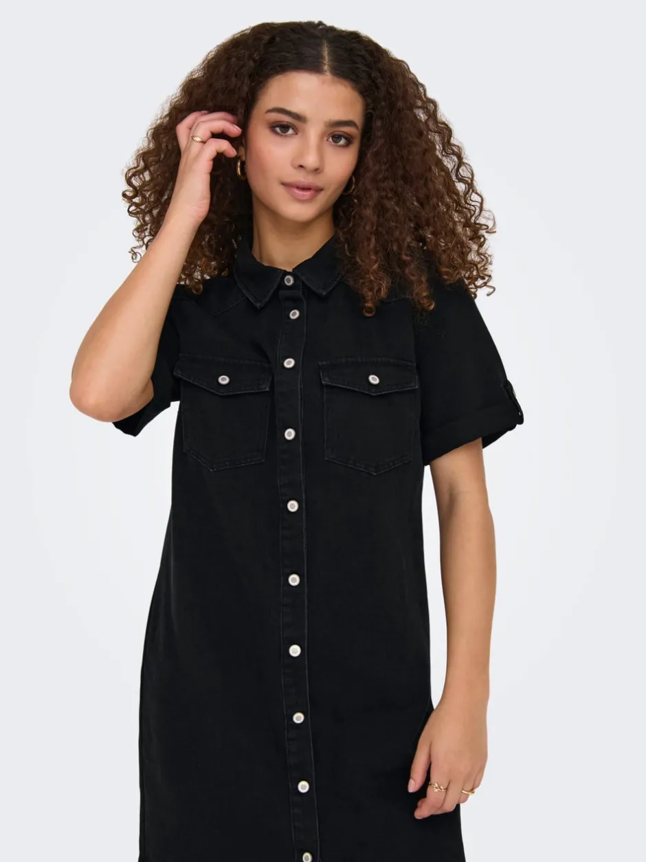 Online ONLLISA Kort kjole Dame Kjoler|Double Denim