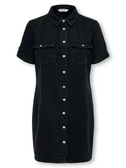 Online ONLLISA Kort kjole Dame Kjoler|Double Denim