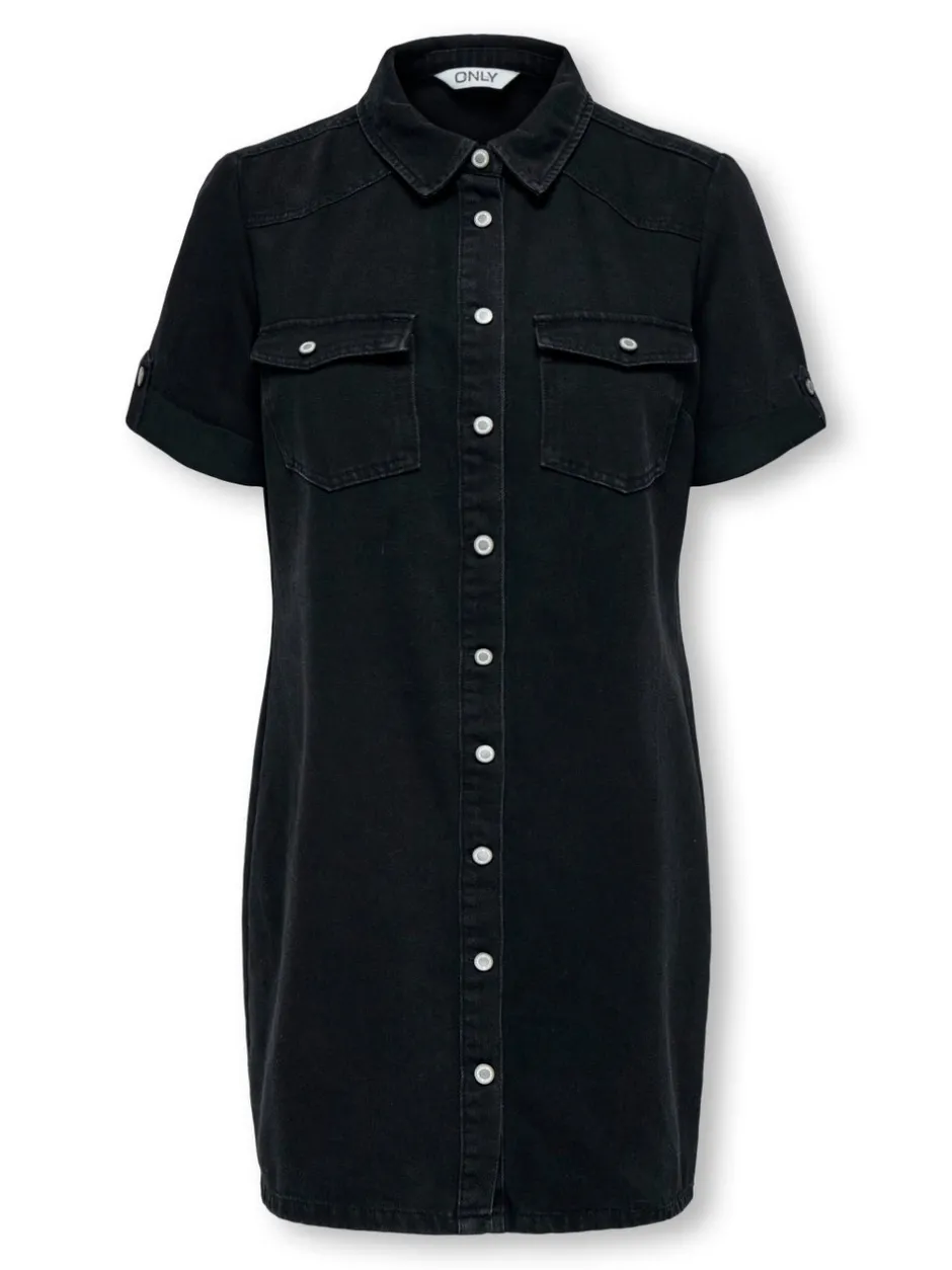 Online ONLLISA Kort kjole Dame Kjoler|Double Denim
