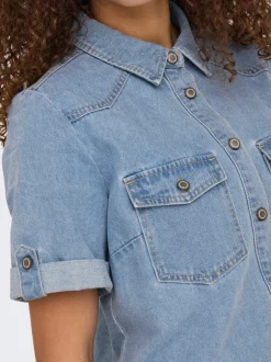 Hot ONLLISA Kort kjole Dame Kjoler|Double Denim