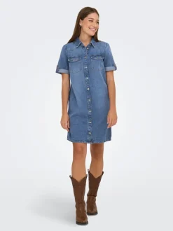 ONLLISA Kort kjole Dame Kjoler|Double Denim