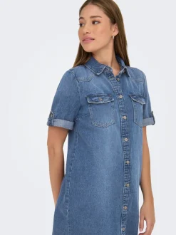 ONLLISA Kort kjole Dame Kjoler|Double Denim