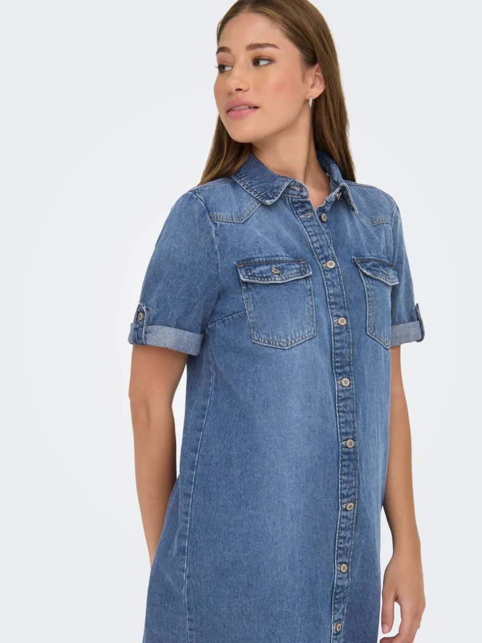 ONLLISA Kort kjole Dame Kjoler|Double Denim