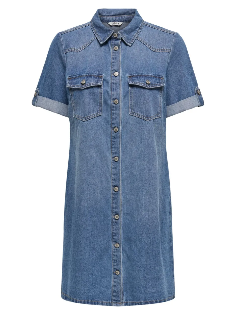 ONLLISA Kort kjole Dame Kjoler|Double Denim