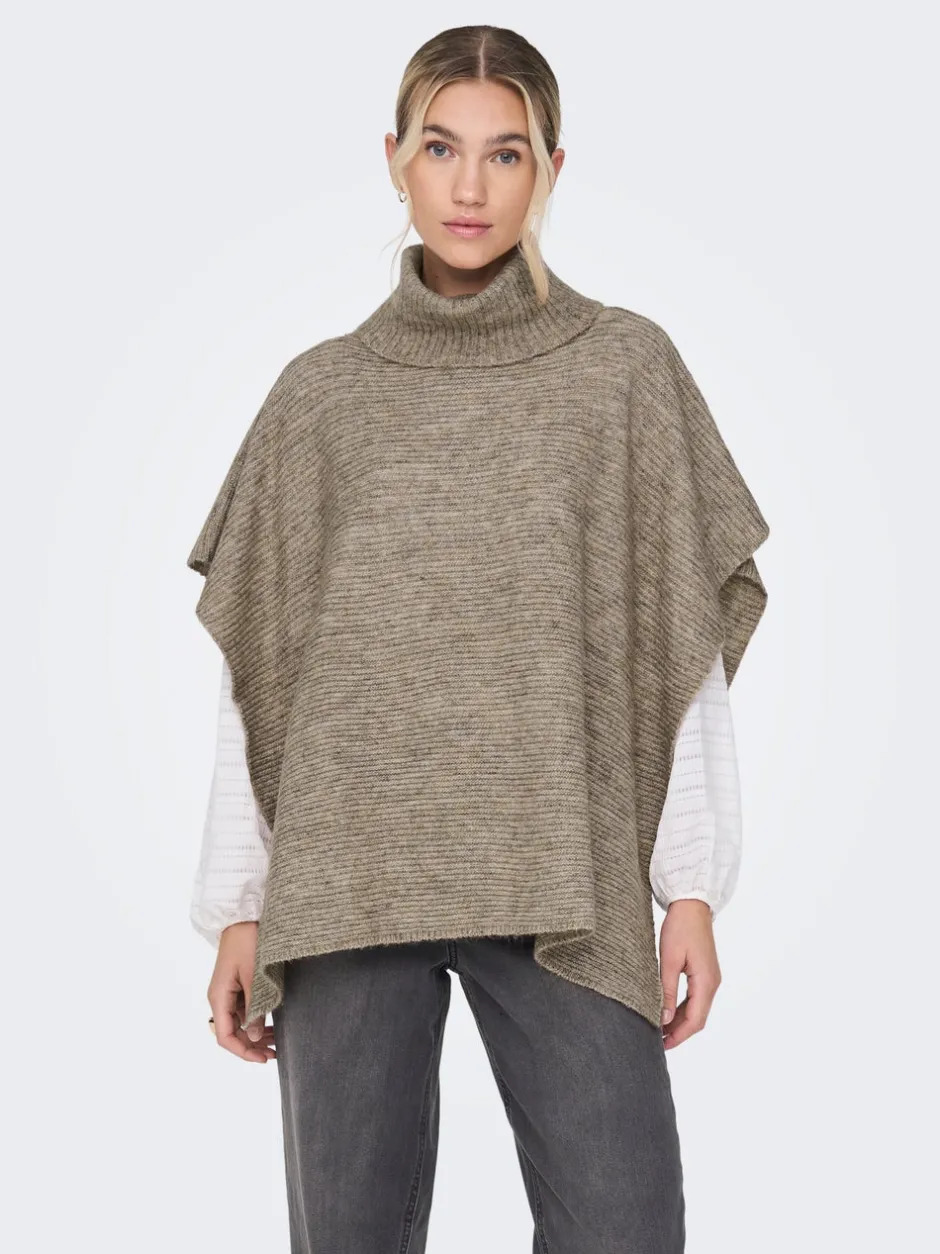 Hot ONLLOVISA Poncho Dame Strik & Cardigans