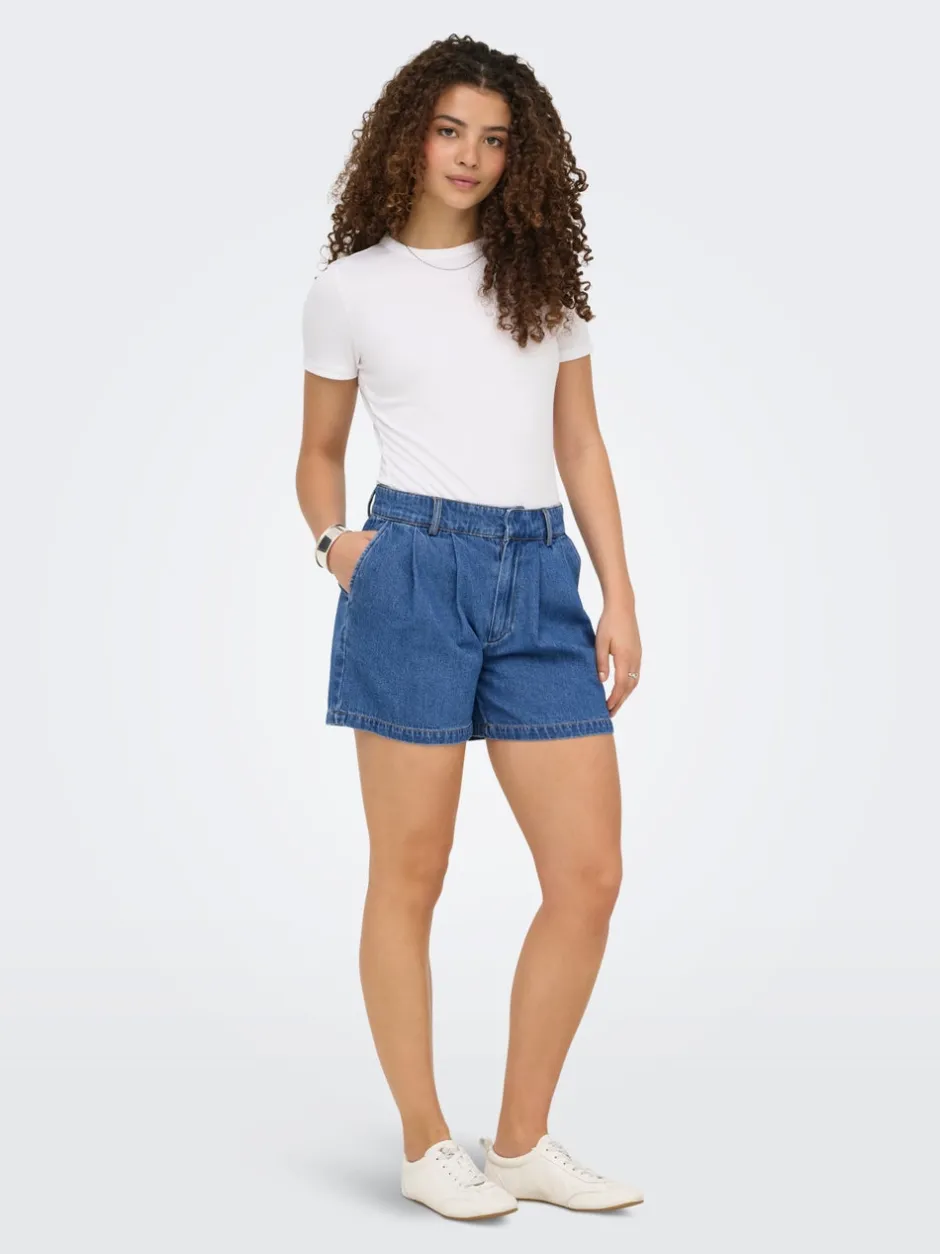Outlet ONLLUKA Mellemhøj talje Loose fit Denim-shorts Dame Shorts