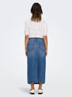 New ONLLUMI Denim Denim-nederdel Midinederdel Dame Nederdele|Denimnederdele