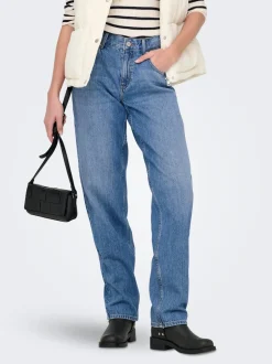 New ONLLUMI Mellemhøj talje Mom fit Jeans Dame Jeans|Jeans