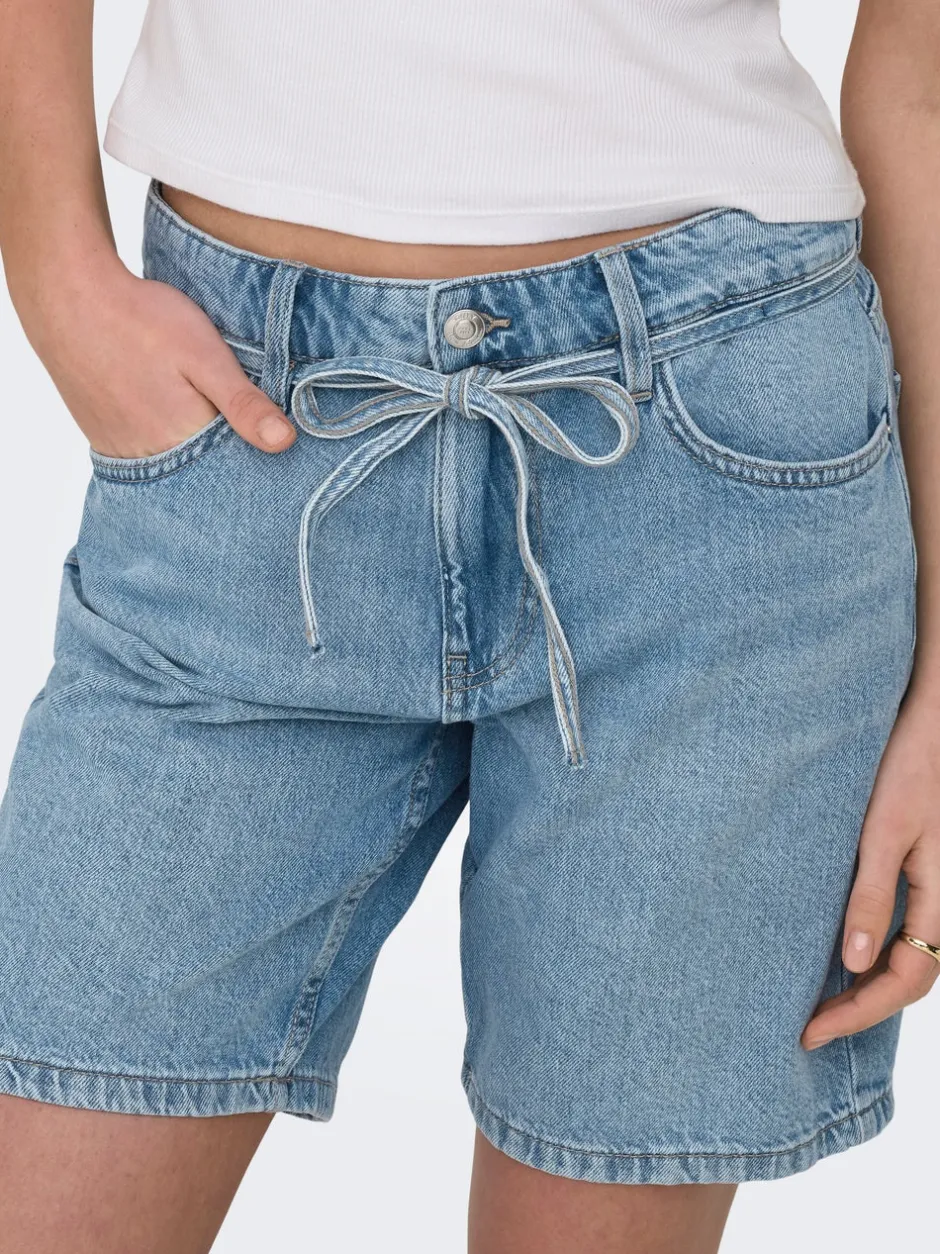 Online ONLLUMI Mellemhøj talje Wide leg fit Denim-shorts Dame Shorts|Double Denim