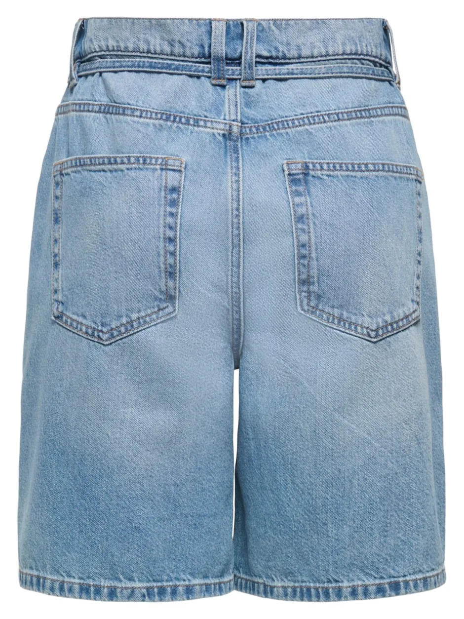 Online ONLLUMI Mellemhøj talje Wide leg fit Denim-shorts Dame Shorts|Double Denim