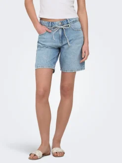Online ONLLUMI Mellemhøj talje Wide leg fit Denim-shorts Dame Shorts|Double Denim