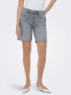 Hot ONLLUMI Mellemhøj talje Wide leg fit Denim-shorts Dame Shorts|Double Denim