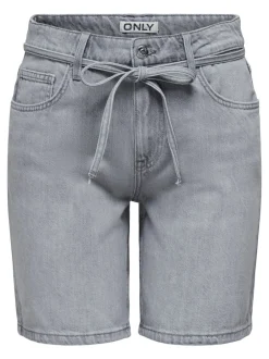 Hot ONLLUMI Mellemhøj talje Wide leg fit Denim-shorts Dame Shorts|Double Denim