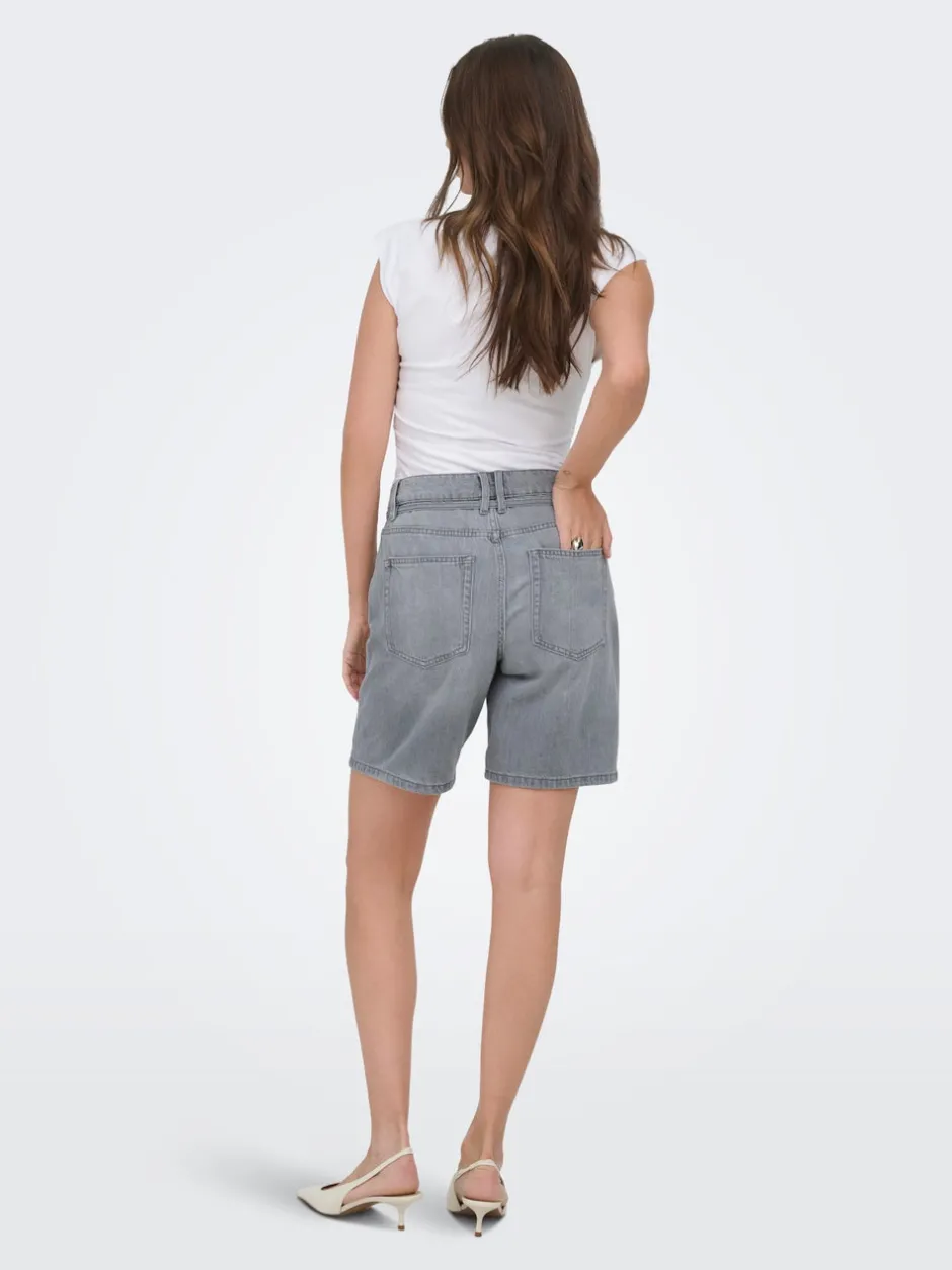 Hot ONLLUMI Mellemhøj talje Wide leg fit Denim-shorts Dame Shorts|Double Denim