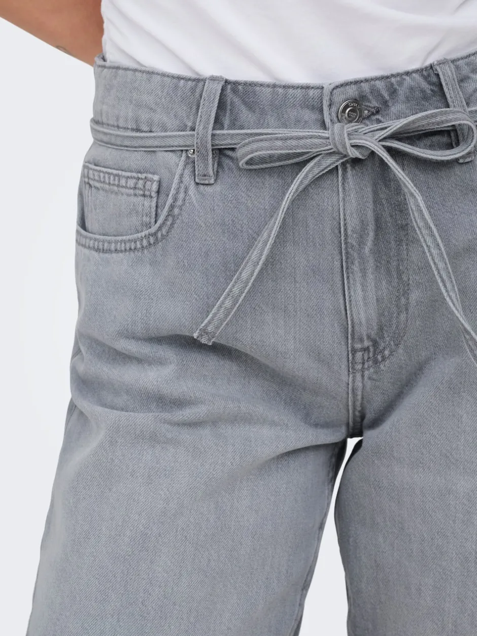 Hot ONLLUMI Mellemhøj talje Wide leg fit Denim-shorts Dame Shorts|Double Denim