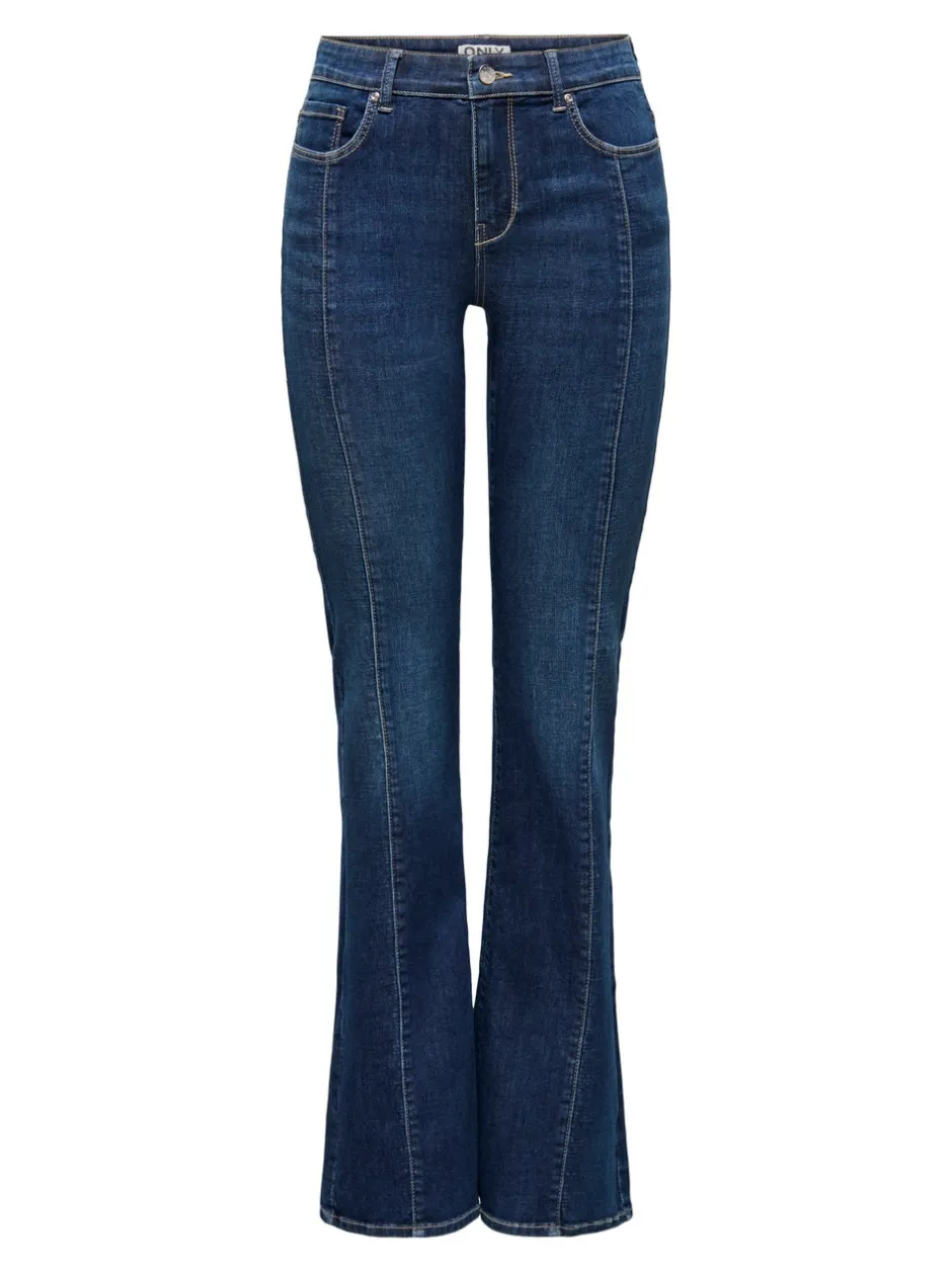 Outlet ONLLUSH Mellemhøj talje Retro flared fit Jeans Dame Jeans|Jeans
