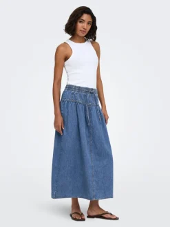 Outlet ONLLYRA Denim-nederdel Lang nederdel Dame Nederdele|Denimnederdele