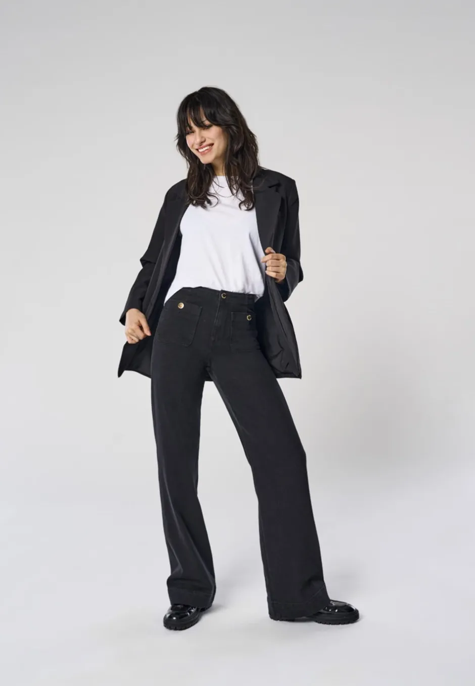 Sale ONLMADELINE Høj talje Wide leg fit Jeans Dame Jeans|Jeans