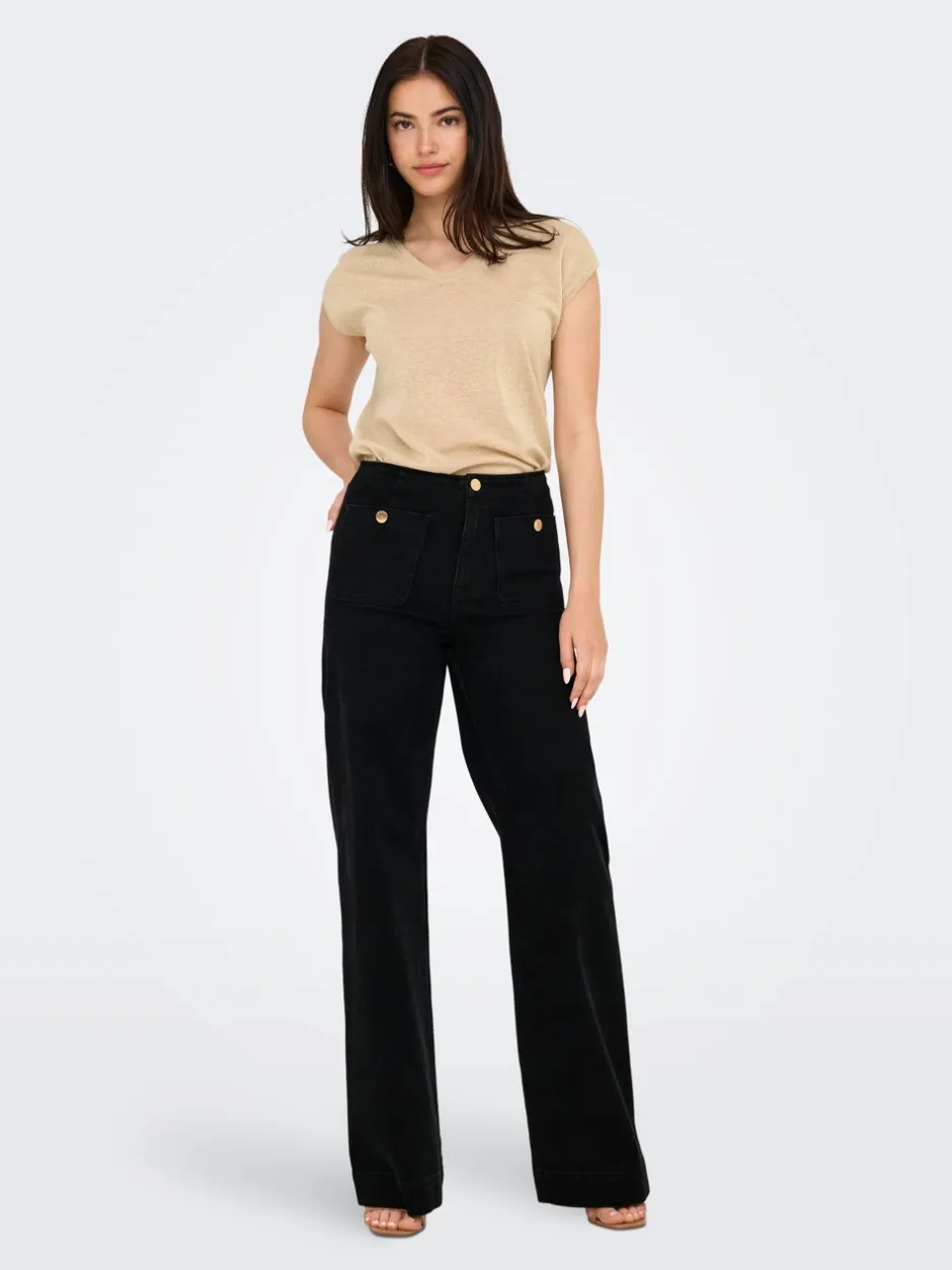 Sale ONLMADELINE Høj talje Wide leg fit Jeans Dame Jeans|Jeans