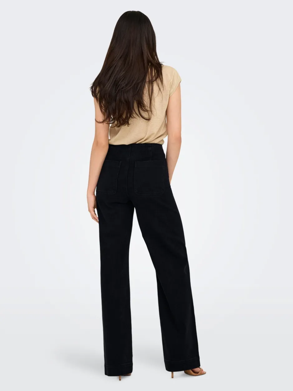 Sale ONLMADELINE Høj talje Wide leg fit Jeans Dame Jeans|Jeans