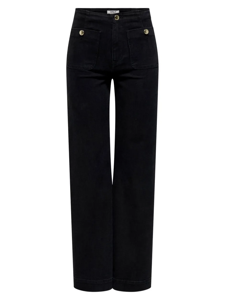 Sale ONLMADELINE Høj talje Wide leg fit Jeans Dame Jeans|Jeans