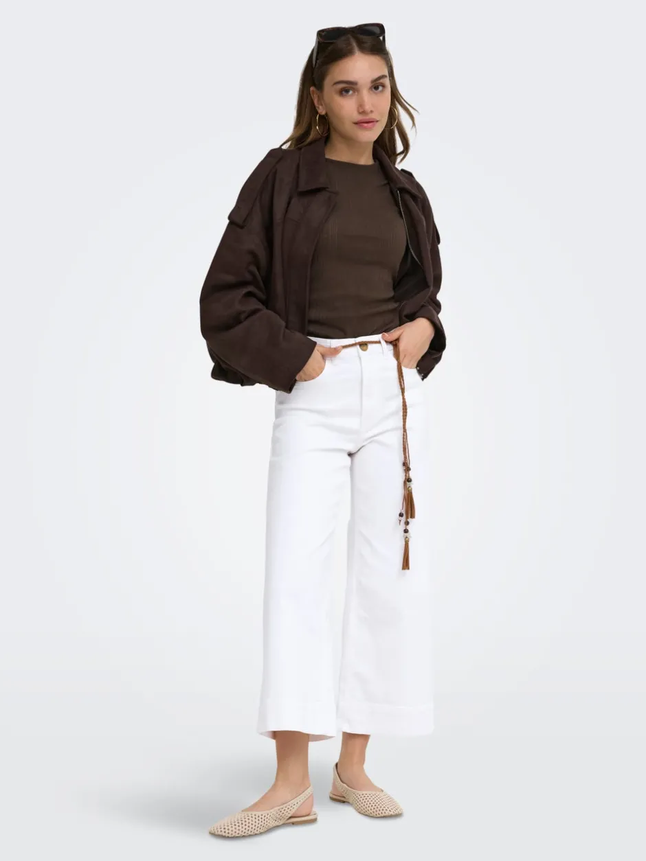 Clearance ONLMADISON Høj talje Wide leg fit Cropped Jeans Dame Jeans|Jeans