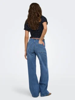 Outlet ONLMADISON Høj talje Wide leg fit Jeans Dame Jeans|Jeans