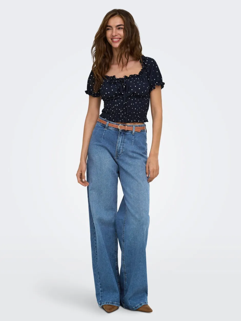 Outlet ONLMADISON Høj talje Wide leg fit Jeans Dame Jeans|Jeans