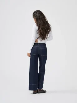 Clearance ONLMADISON Høj talje Wide leg fit Cropped Jeans Dame Jeans|Jeans