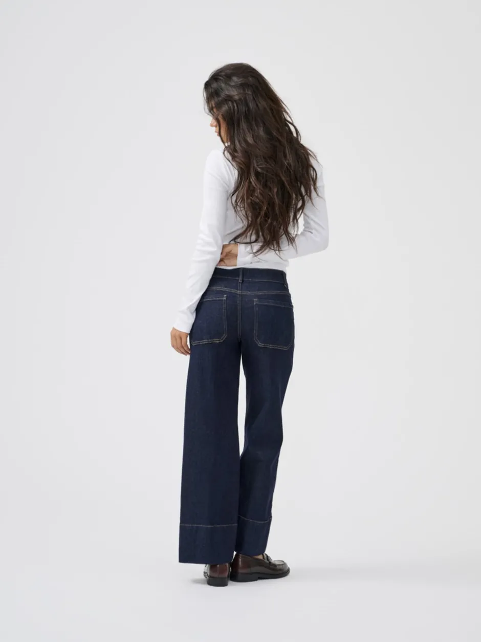 Clearance ONLMADISON Høj talje Wide leg fit Cropped Jeans Dame Jeans|Jeans