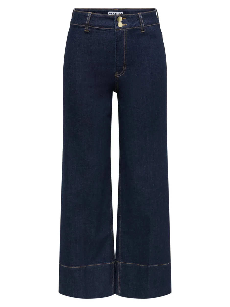 Clearance ONLMADISON Høj talje Wide leg fit Cropped Jeans Dame Jeans|Jeans