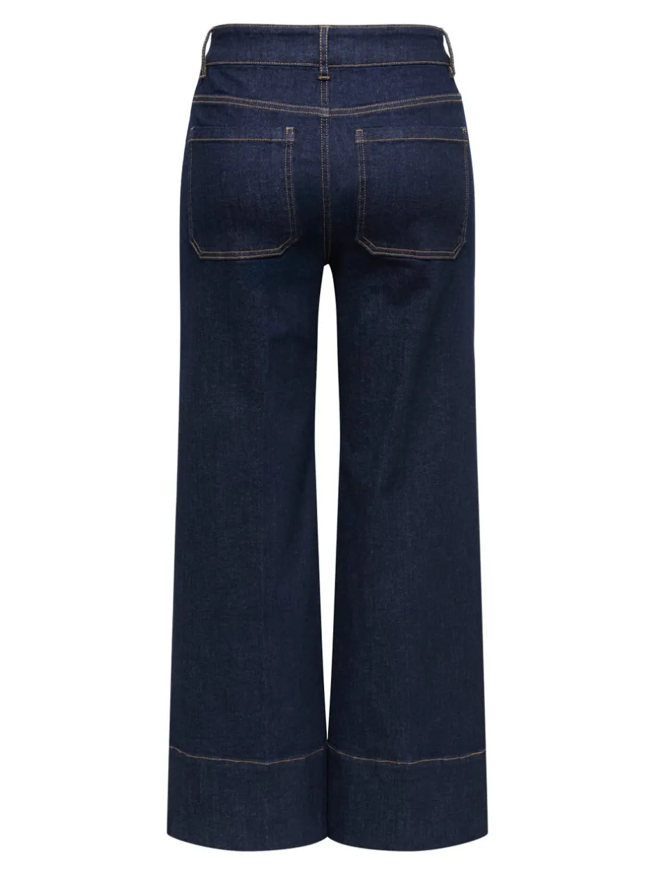 Clearance ONLMADISON Høj talje Wide leg fit Cropped Jeans Dame Jeans|Jeans