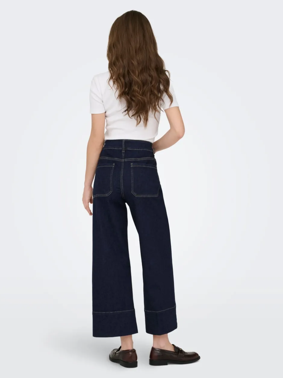 Clearance ONLMADISON Høj talje Wide leg fit Cropped Jeans Dame Jeans|Jeans