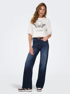 Discount ONLMADISON Høj talje Wide leg fit Jeans Dame Jeans|Jeans