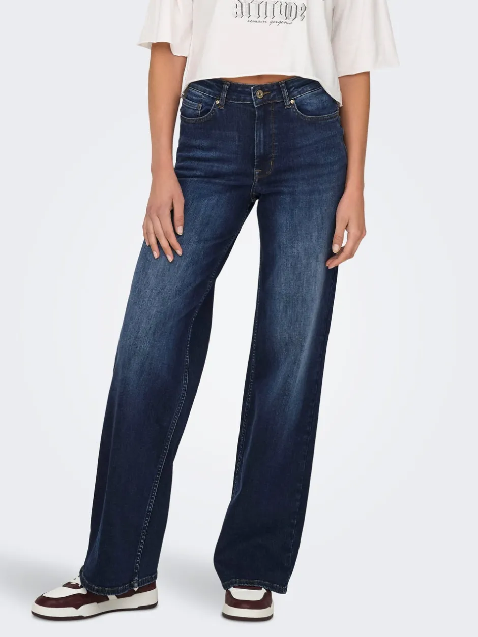 Discount ONLMADISON Høj talje Wide leg fit Jeans Dame Jeans|Jeans