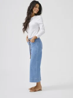 ONLMADISON Høj talje Wide leg fit Cropped Jeans Dame Jeans|Jeans