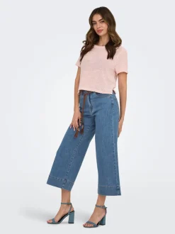 ONLMADISON Høj talje Wide leg fit Cropped Jeans Dame Jeans|Jeans
