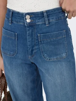 Discount ONLMADISON Høj talje Wide leg fit Jeans Dame Jeans|Jeans