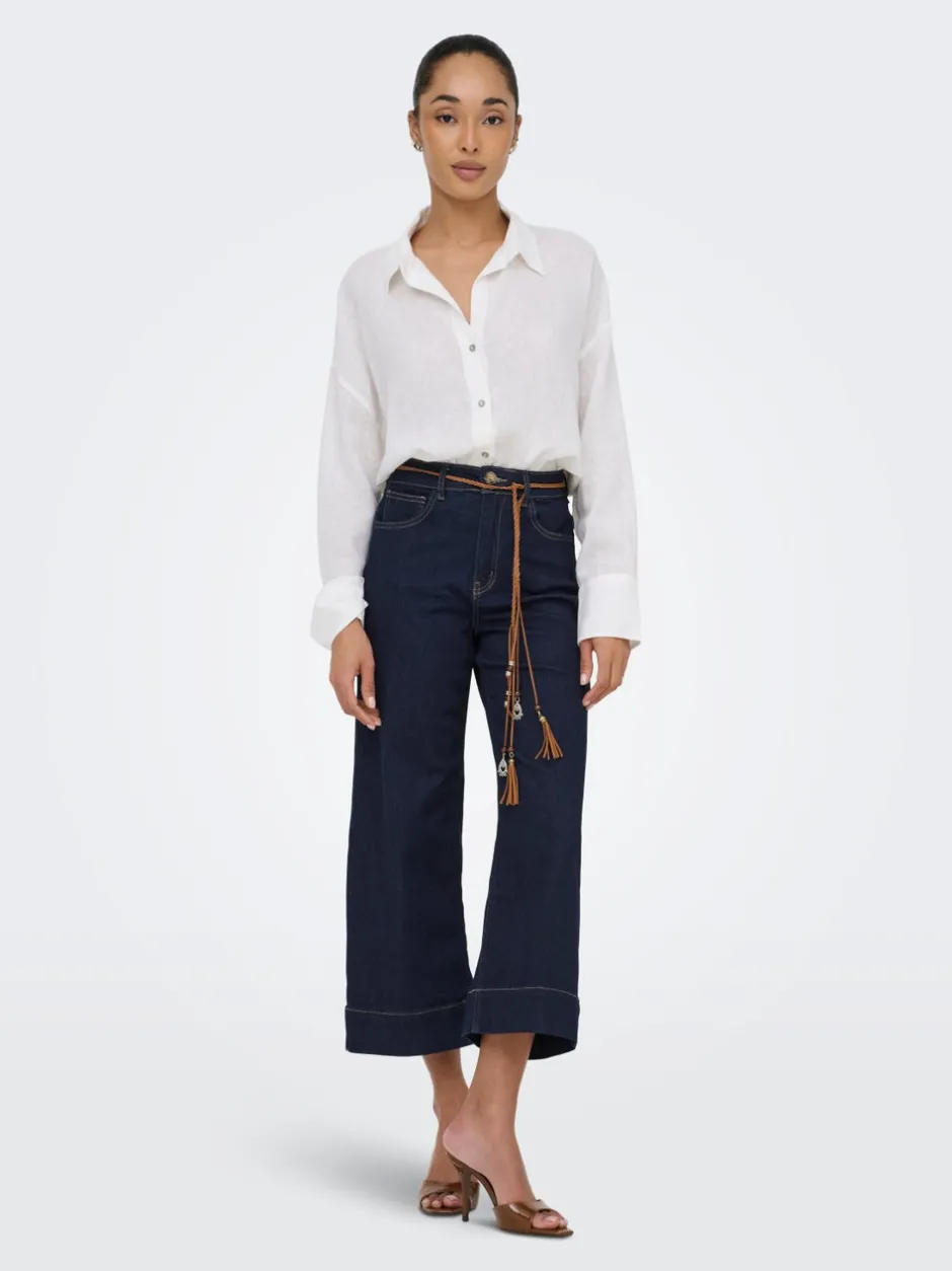 Best ONLMADISON Høj talje Wide leg fit Cropped Jeans Dame Jeans|Jeans