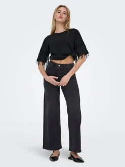 Discount ONLMADISON Høj talje Wide leg fit Jeans Dame Jeans|Jeans