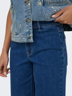 New ONLMADISON Høj talje Wide leg fit Cropped Jeans Dame Jeans|Jeans